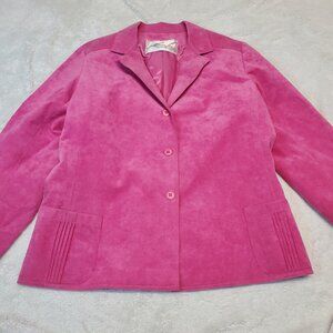Vintage Minma Lee Pink Suede Jacket Women Medium Barbie Festival Party Feminine